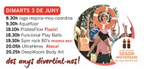 3er. dia! Dimarts 3 de juny, activitat esportiva en tots els medis!  